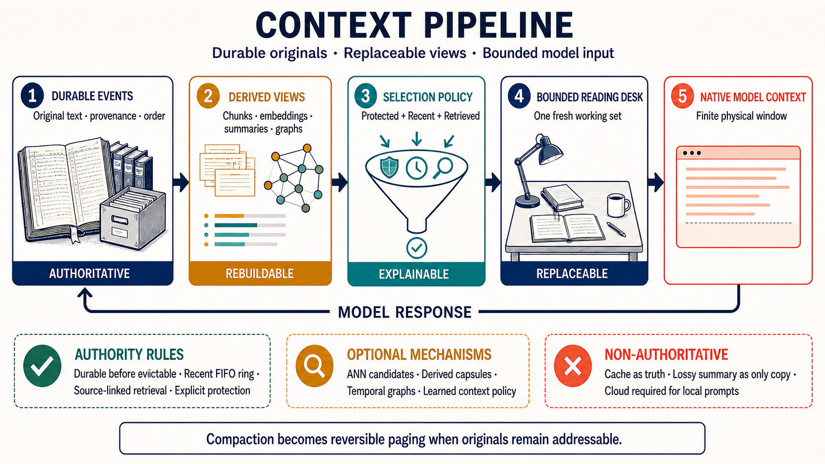 Context pipeline and authority boundaries